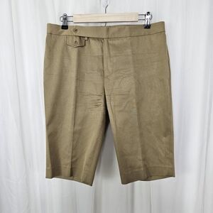 Ralph Lauren Black Label silk tailored bermuda shorts dark tan Size 10